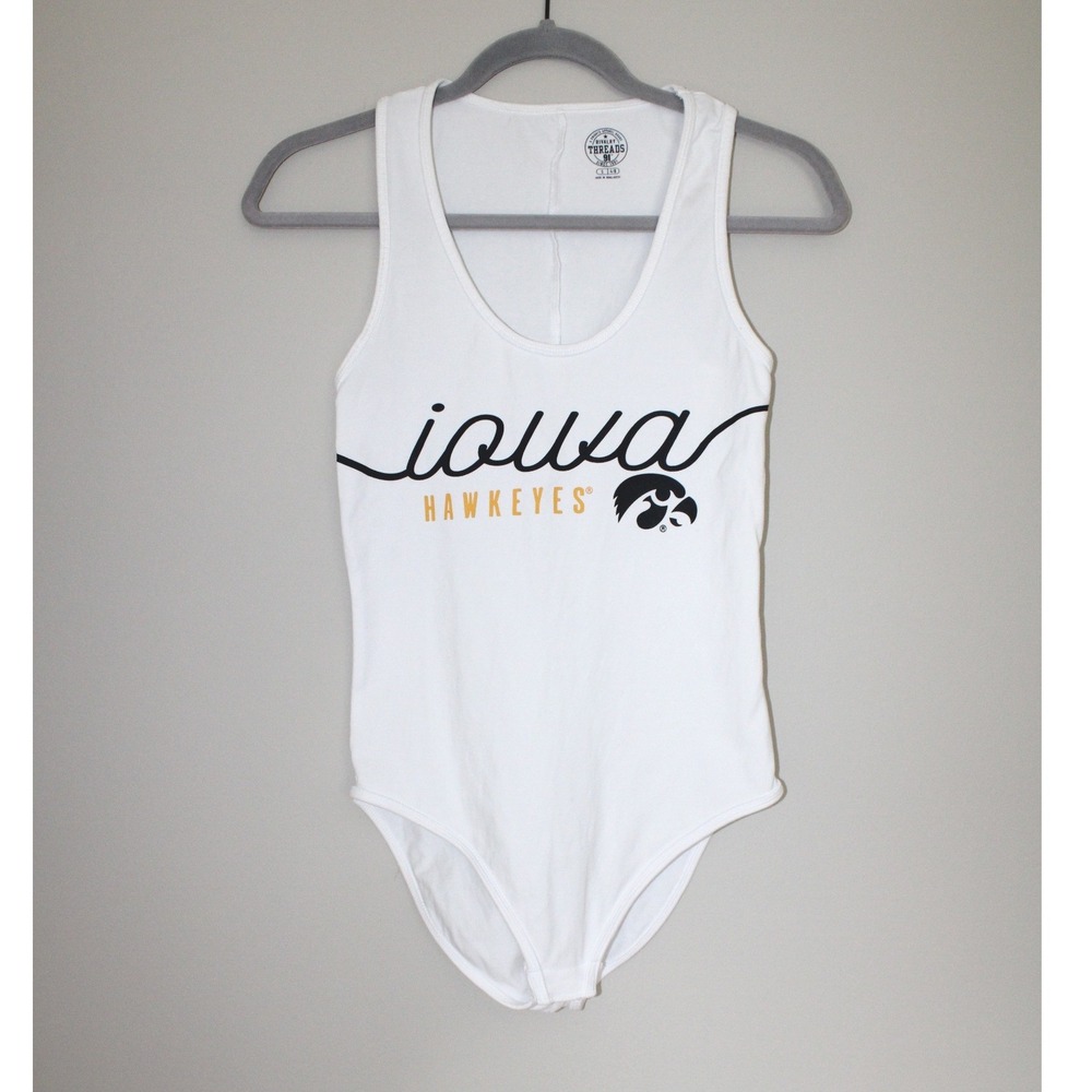 Iowa Hawkeyes Bodysuit Womens Rivalry Threads White Sleeveless Graphic Tee Small